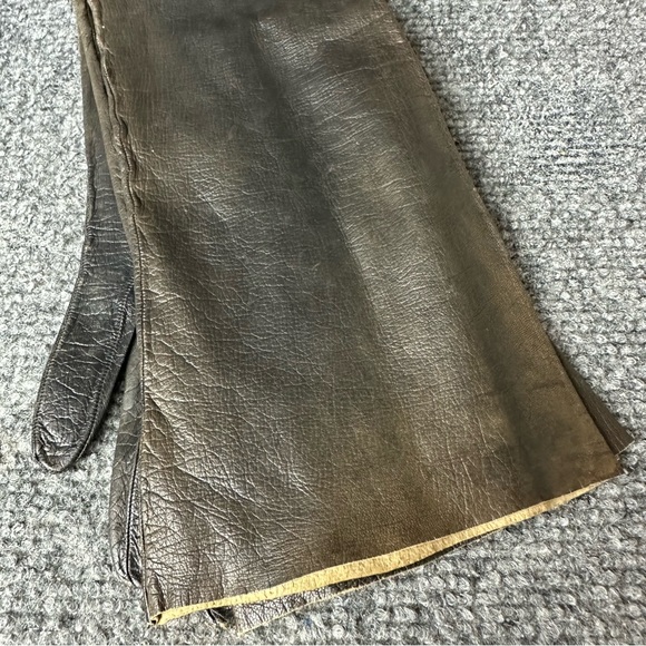Vintage Henri Bendel long leather gloves black washable made in France sz 6 3/4 - Picture 8 of 11